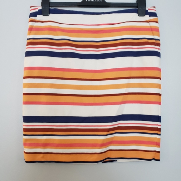 Merona Orange and Blue Striped Skirt Size 12 - Picture 2 of 12